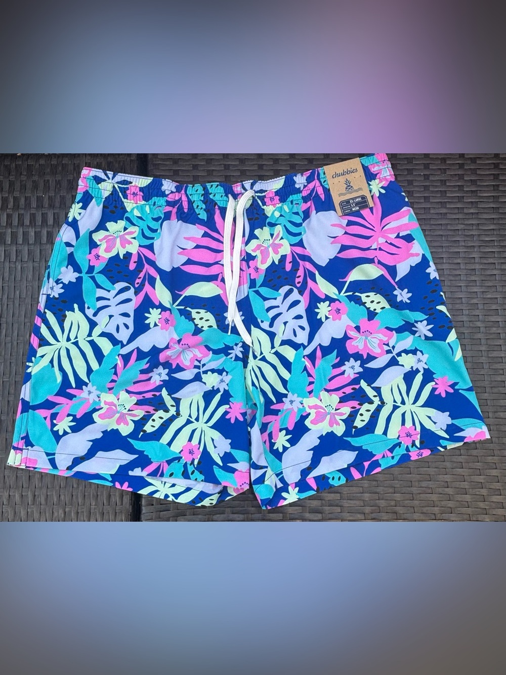 Mens Chubbies Classic Swim Trunks The Floral Suprises 5.5” Inseam Mesh Lined XXL